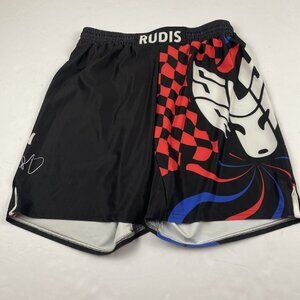 Rudis Sly Fox Wrestling Shorts Men’s L Elastic Waist Drawstrings Poly Black Red